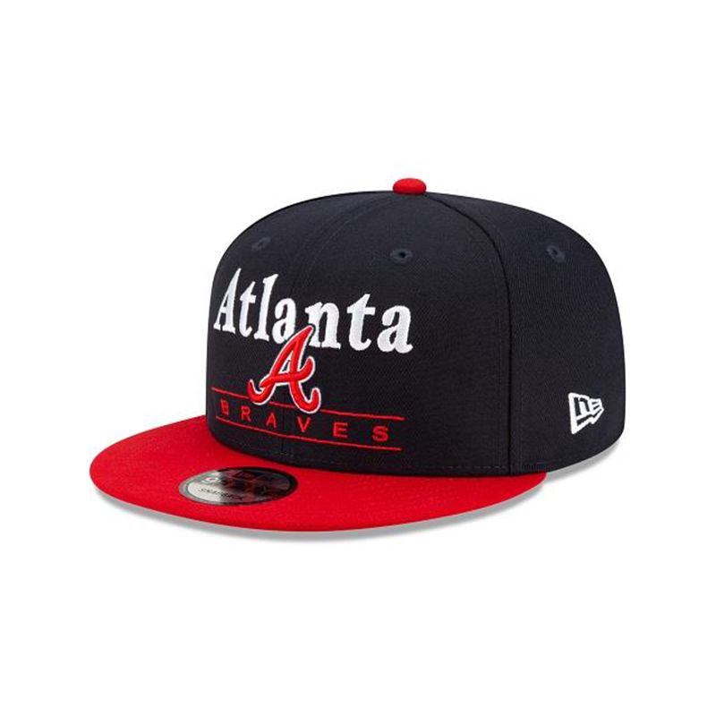 MLB Atlanta Braves Two Tone Retro 9Fifty Snapback (ZHE2501) - Blue New Era Caps